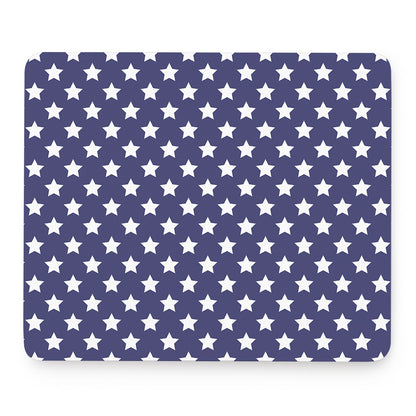 Blue And White USA Star Pattern Print Mouse Pad