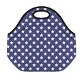 Blue And White USA Star Pattern Print Neoprene Lunch Bag