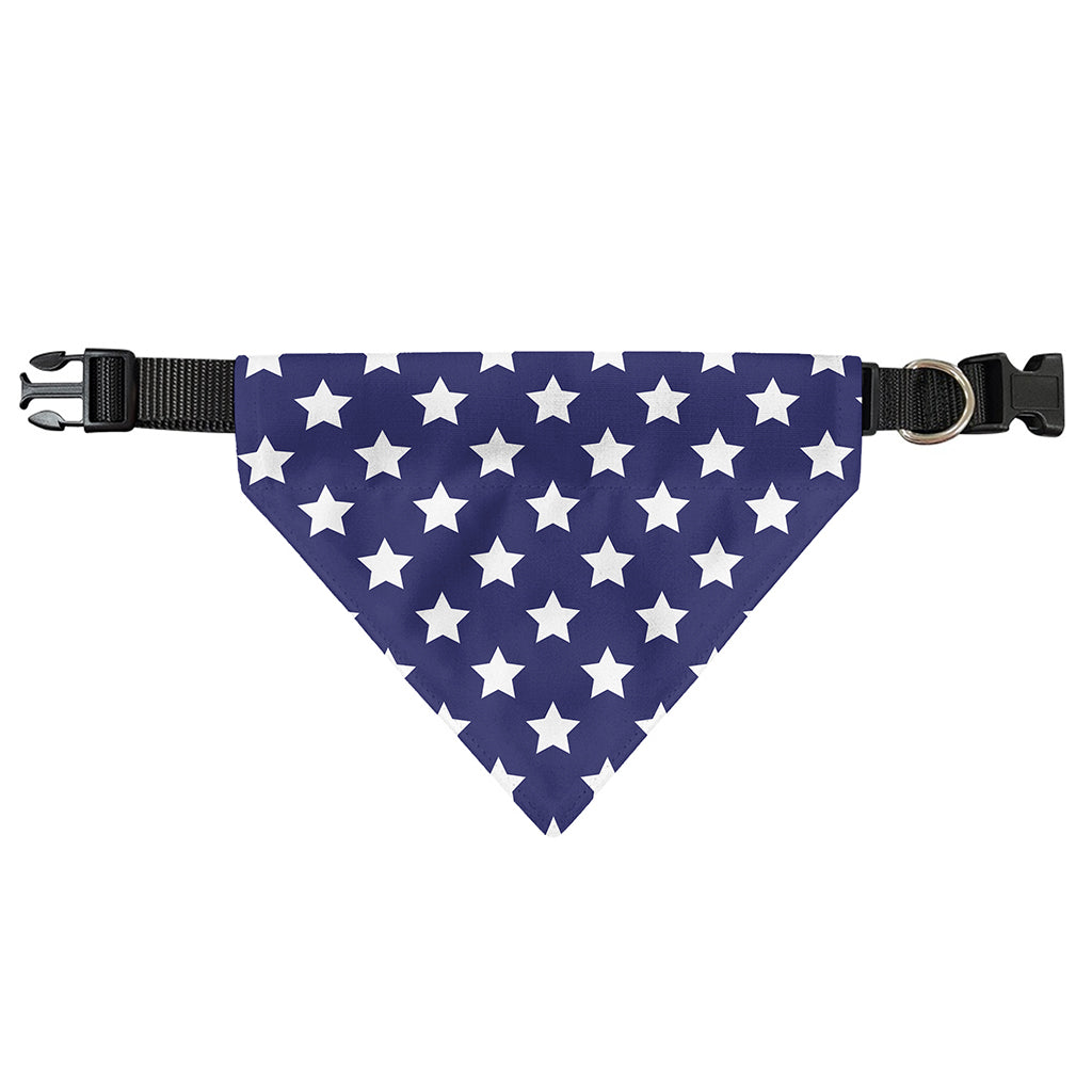 Blue And White USA Star Pattern Print Over The Collar Dog Bandana