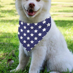 Blue And White USA Star Pattern Print Over The Collar Dog Bandana