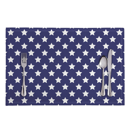 Blue And White USA Star Pattern Print Placemat