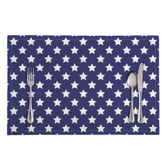 Blue And White USA Star Pattern Print Placemat