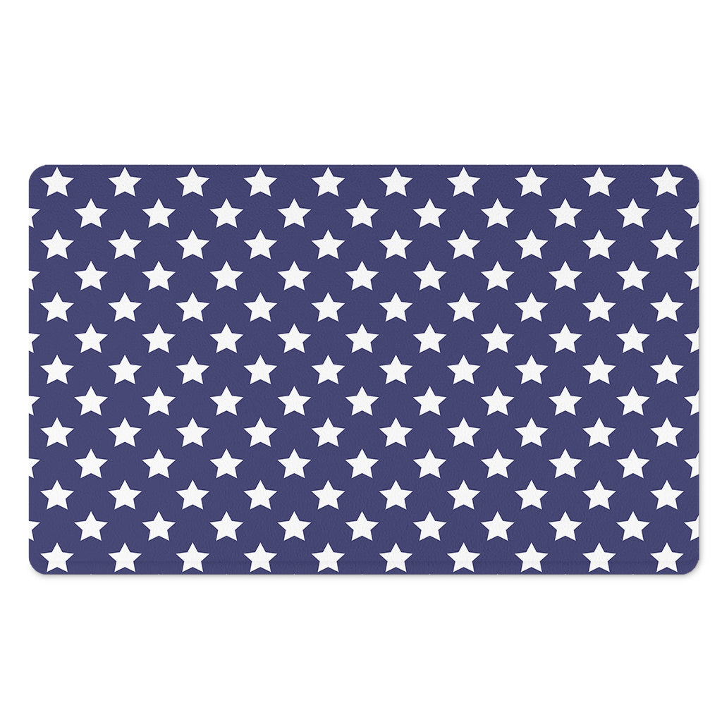 Blue And White USA Star Pattern Print Polyester Doormat