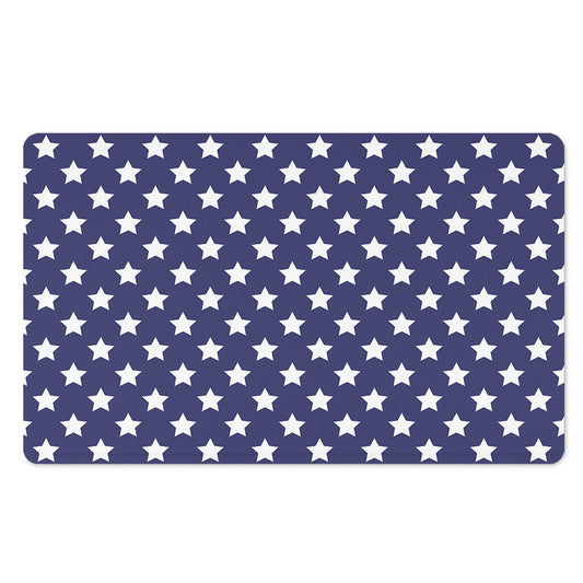 Blue And White USA Star Pattern Print Polyester Doormat