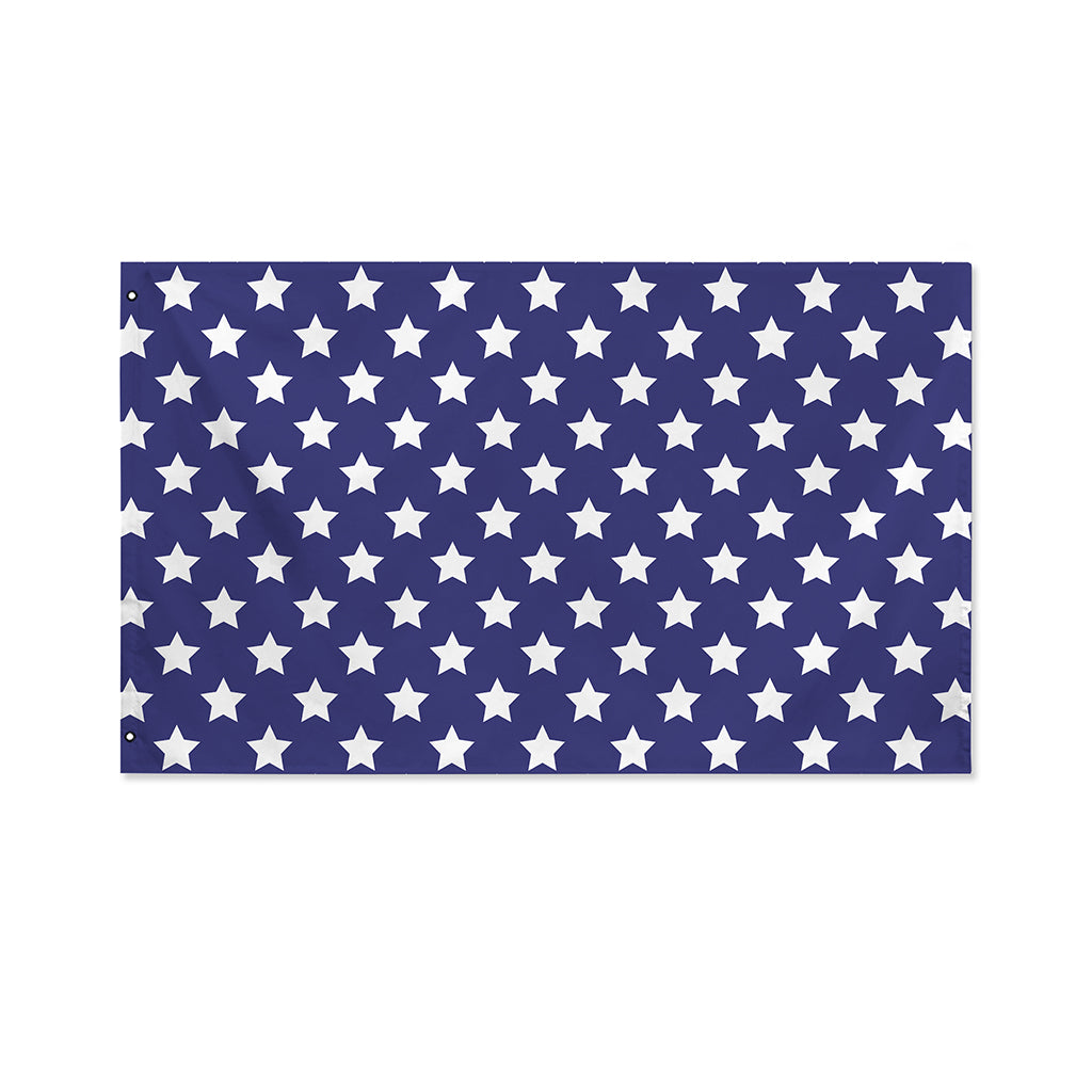Blue And White USA Star Pattern Print Polyester Flag