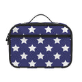 Blue And White USA Star Pattern Print Portable Lunch Bag