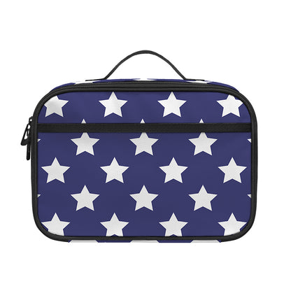 Blue And White USA Star Pattern Print Portable Lunch Bag