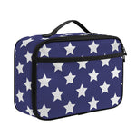 Blue And White USA Star Pattern Print Portable Lunch Bag