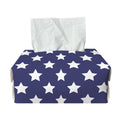 Blue And White USA Star Pattern Print Rectangle Tissue Box Cover