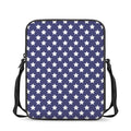 Blue And White USA Star Pattern Print Rectangular Crossbody Bag