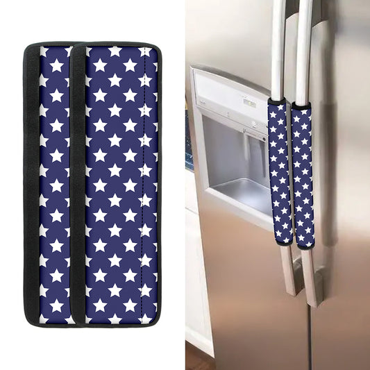 Blue And White USA Star Pattern Print Refrigerator Handle Covers
