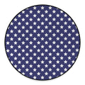 Blue And White USA Star Pattern Print Round Floor Mat
