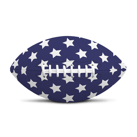 Blue And White USA Star Pattern Print Rugby Ball