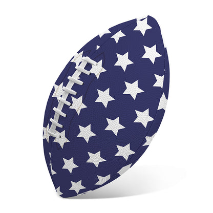 Blue And White USA Star Pattern Print Rugby Ball