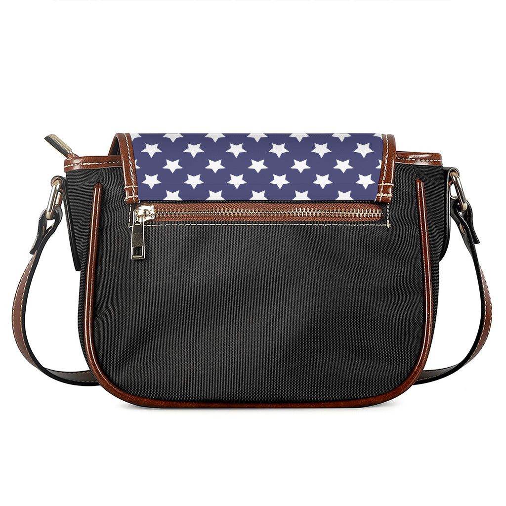 Blue And White USA Star Pattern Print Saddle Bag