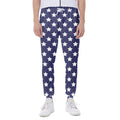 Blue And White USA Star Pattern Print Joggers