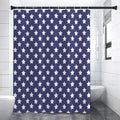 Blue And White USA Star Pattern Print Shower Curtain