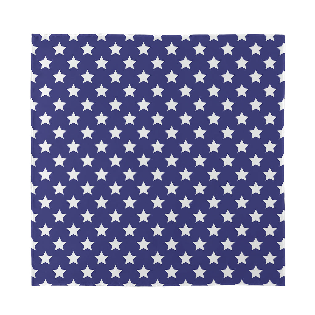 Blue And White USA Star Pattern Print Silk Bandana