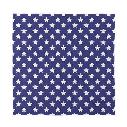 Blue And White USA Star Pattern Print Silk Bandana