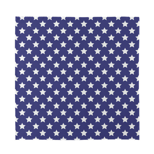 Blue And White USA Star Pattern Print Silk Bandana