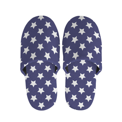 Blue And White USA Star Pattern Print Slippers