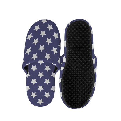 Blue And White USA Star Pattern Print Slippers