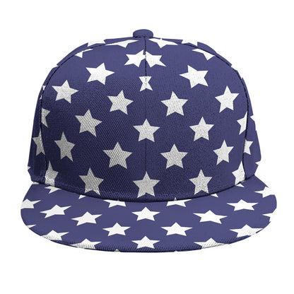 Blue And White USA Star Pattern Print Snapback Cap