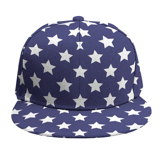 Blue And White USA Star Pattern Print Snapback Cap