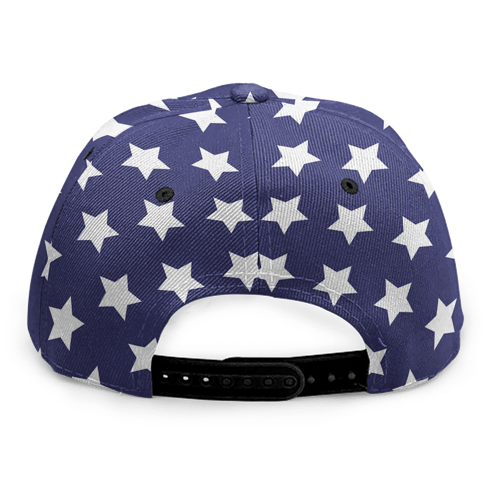 Blue And White USA Star Pattern Print Snapback Cap