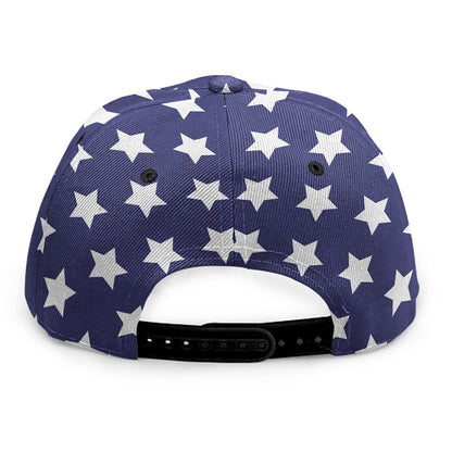 Blue And White USA Star Pattern Print Snapback Cap