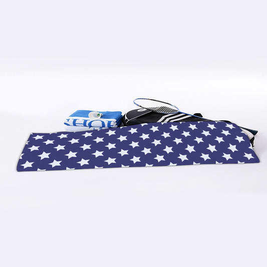 Blue And White USA Star Pattern Print Sports Towel