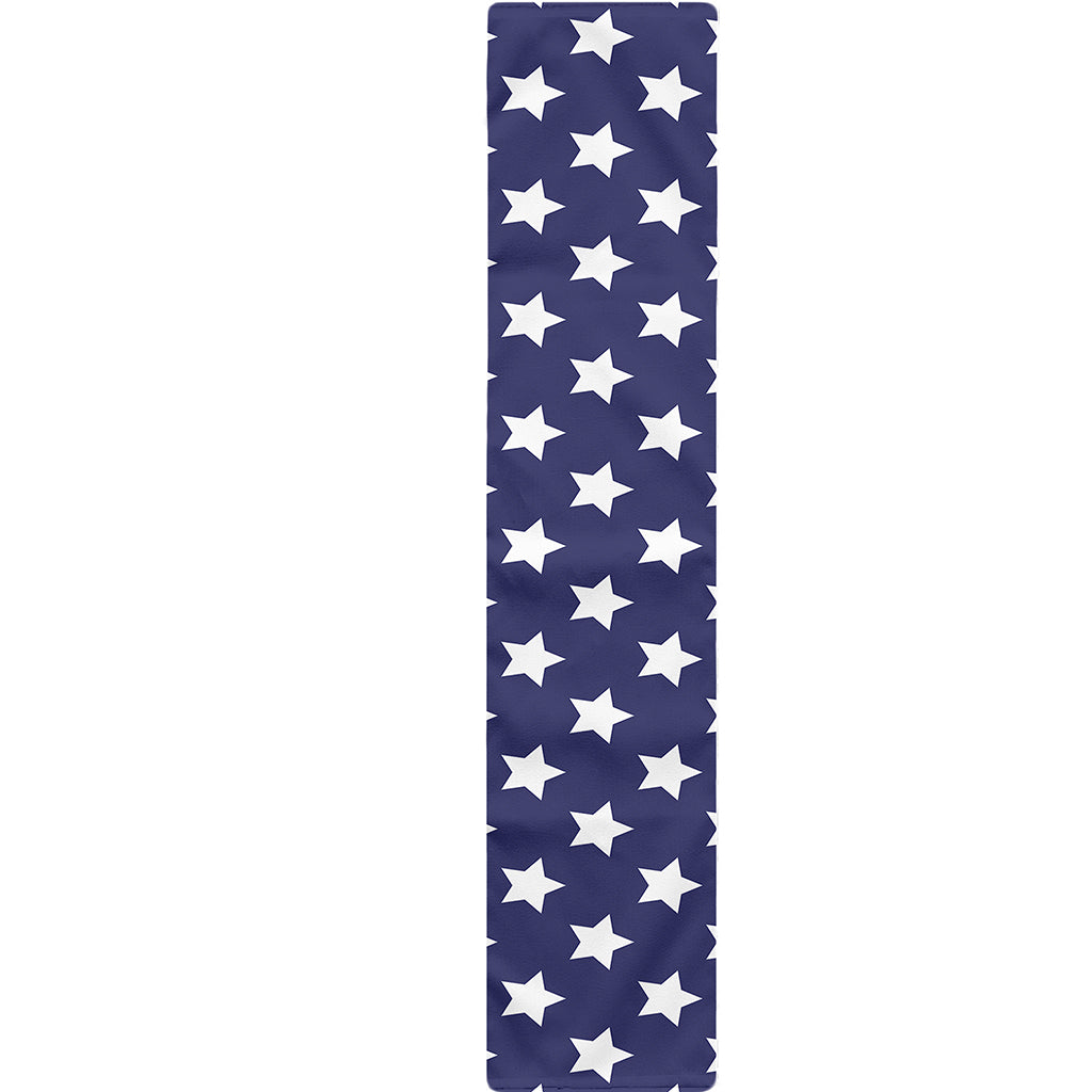Blue And White USA Star Pattern Print Table Runner