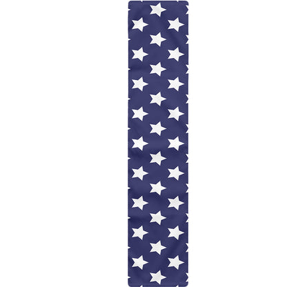 Blue And White USA Star Pattern Print Table Runner