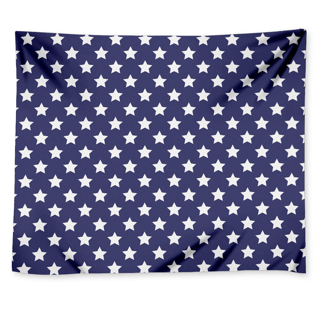 Blue And White USA Star Pattern Print Tapestry