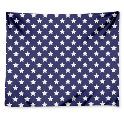 Blue And White USA Star Pattern Print Tapestry