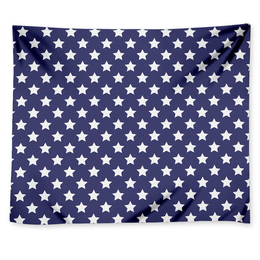 Blue And White USA Star Pattern Print Tapestry