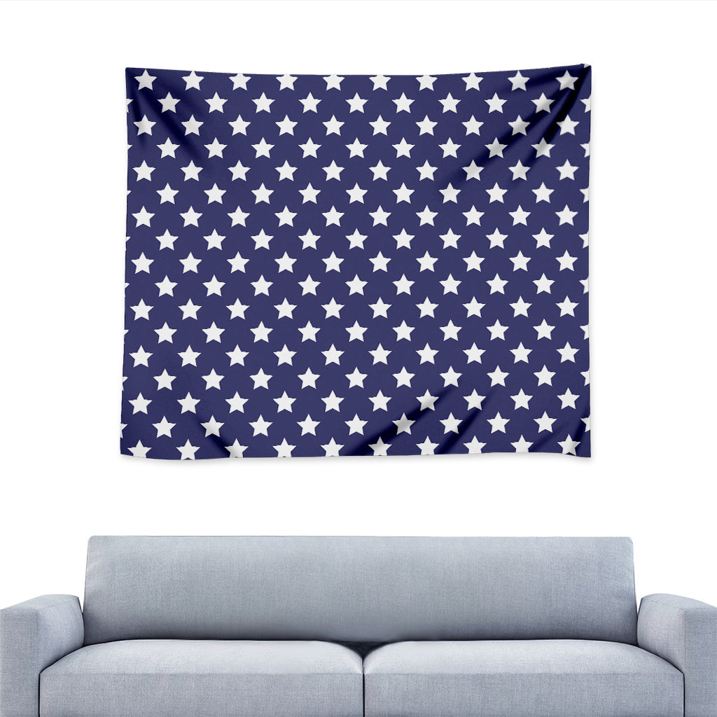 Blue And White USA Star Pattern Print Tapestry