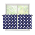 Blue And White USA Star Pattern Print Tier Curtains