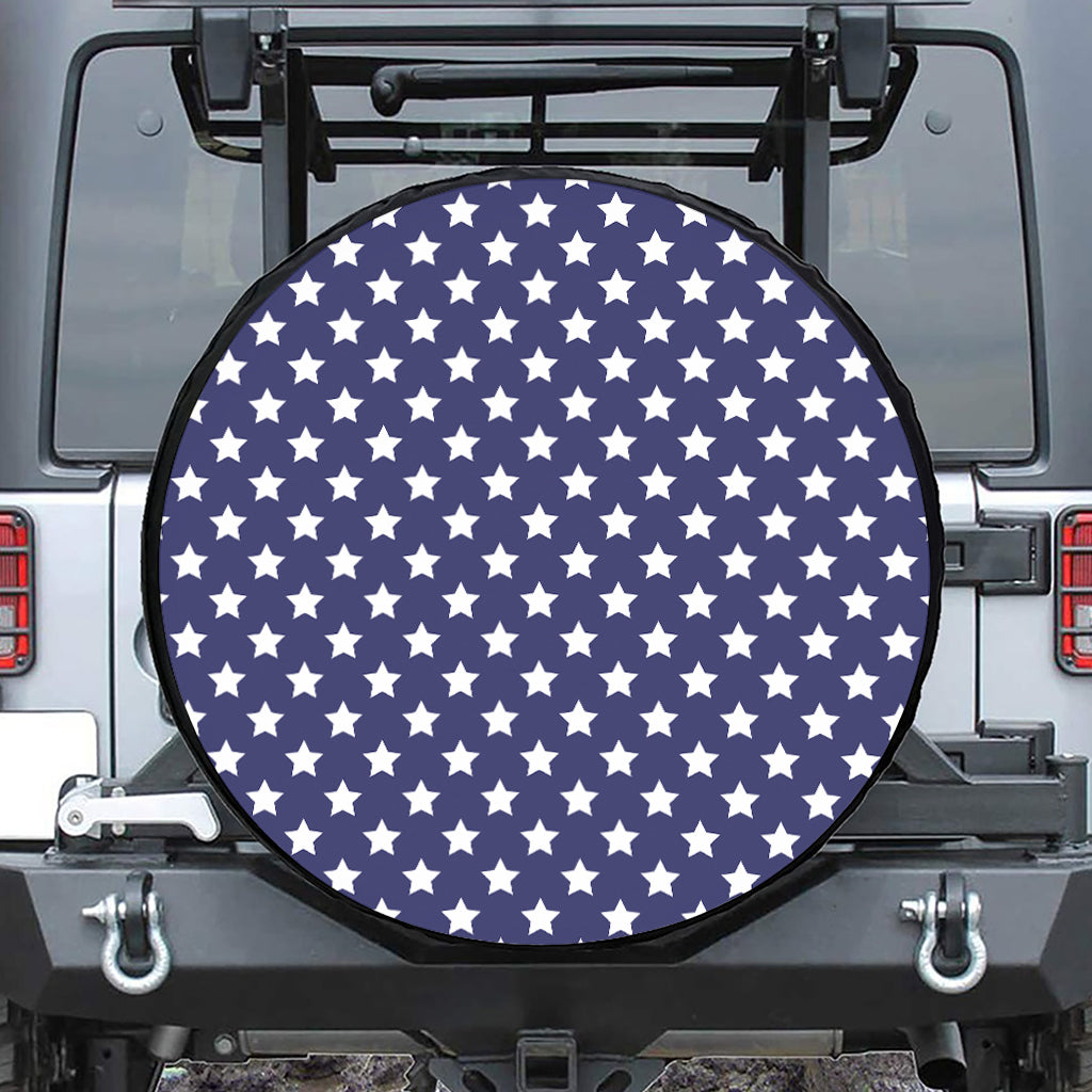 Blue And White USA Star Pattern Print Tire Cover