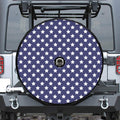 Blue And White USA Star Pattern Print Tire Cover With Camera Hole