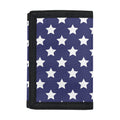 Blue And White USA Star Pattern Print Trifold Wallet