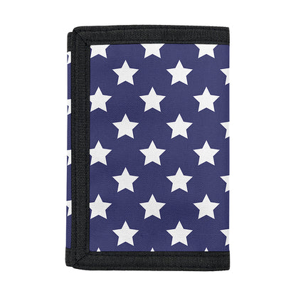 Blue And White USA Star Pattern Print Trifold Wallet