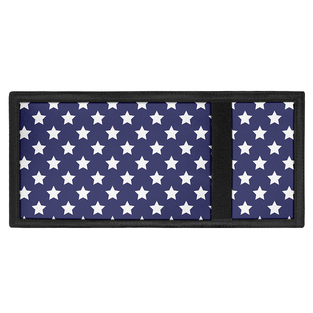 Blue And White USA Star Pattern Print Trifold Wallet