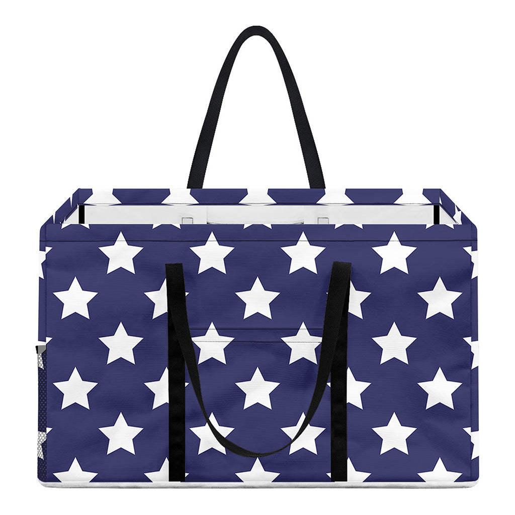 Blue And White USA Star Pattern Print Utility Tote Bag
