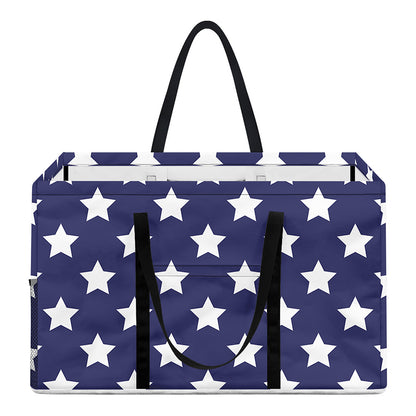 Blue And White USA Star Pattern Print Utility Tote Bag