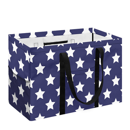 Blue And White USA Star Pattern Print Utility Tote Bag