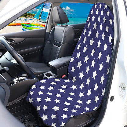 Blue And White USA Star Pattern Print Waterproof Car Seat Cover