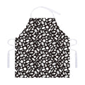Blue And White Vegan Pattern Print Adjustable Apron