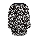 Blue And White Vegan Pattern Print Baby Seat Cover