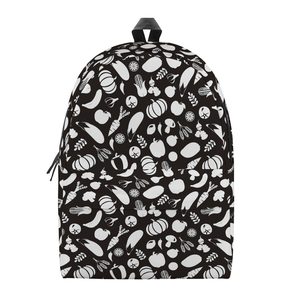 Blue And White Vegan Pattern Print Backpack